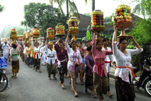 Balinese Woman on Galungan Day Festival Parade